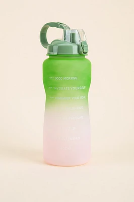 Hydrate Motivational Water Bottle Green Ombre 64oz