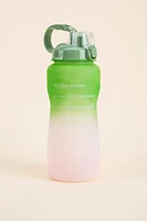 Hydrate Motivational Water Bottle Green Ombre 64oz