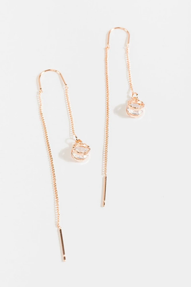 Dayana Crystal Pull Through Earrings