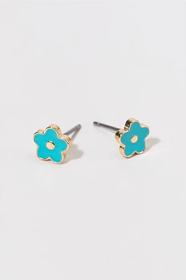 Hello Franki Blue Flower Stud Earrings for girls