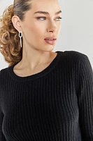 Claire Ribbed Crewneck  Sweater