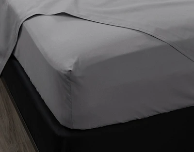 Organic Cotton Percale Fitted Sheet - Owl Grey - Double