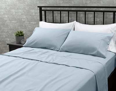 Cotton Percale Sheet Set - Blue - King