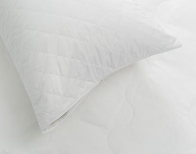 Silk Filled Pillow Protectors (Sold Individually) by QE Home  (Queen, White)