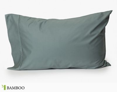 Bamboo Cotton Pillowcases - Spruce (Set of 2) by QE Home  (King, Blue)