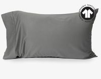300TC Organic Cotton Pillowcases - Sleet (Set of 2) by QE Home  (Queen, Grey)