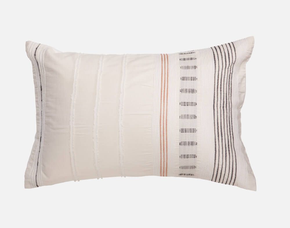 Gibson Pillow Sham (Sold Individually) by QE Home  (Queen, White)