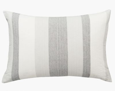 Oslo Pillow Sham (Sold Individually) by QE Home  (Queen, White)