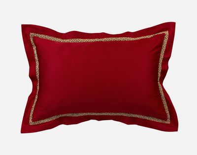 Chateau Pillow Sham (Sold Individually) by QE Home  (Queen, Red)