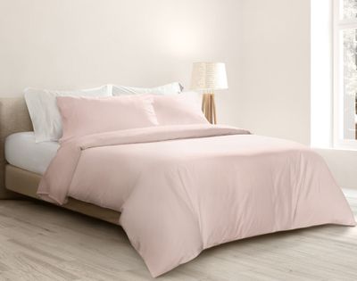 Bamboo Cotton Duvet Cover - Blush by QE Home  (Queen, Pink)