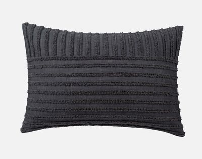 Jonas Pillow Sham (Sold Individually) by QE Home  (Queen, Black)