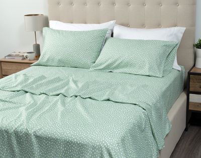 Recycled Polyester Sheet Set - Rylee by QE Home  (King, Green)