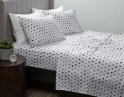 300TC Organic Cotton Sheet Set - Lunar by QE Home  (Queen, White)