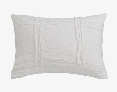 Villa Pillow Sham (Sold Individually) by QE Home  (Queen, White)