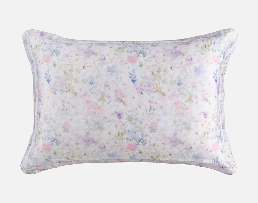 Gardenglow Floral Pillow Sham, Floral, White,