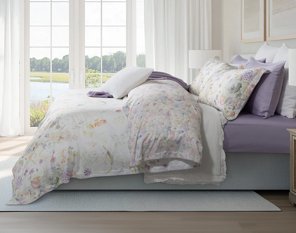 Gardenglow Floral Duvet Cover, Floral, White,