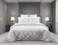 Metropolitan Duvet Cover, Cotton, Geometric, Grey,