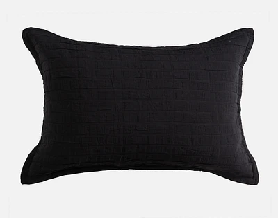 Jetset Black Pillow Sham, Geometric,