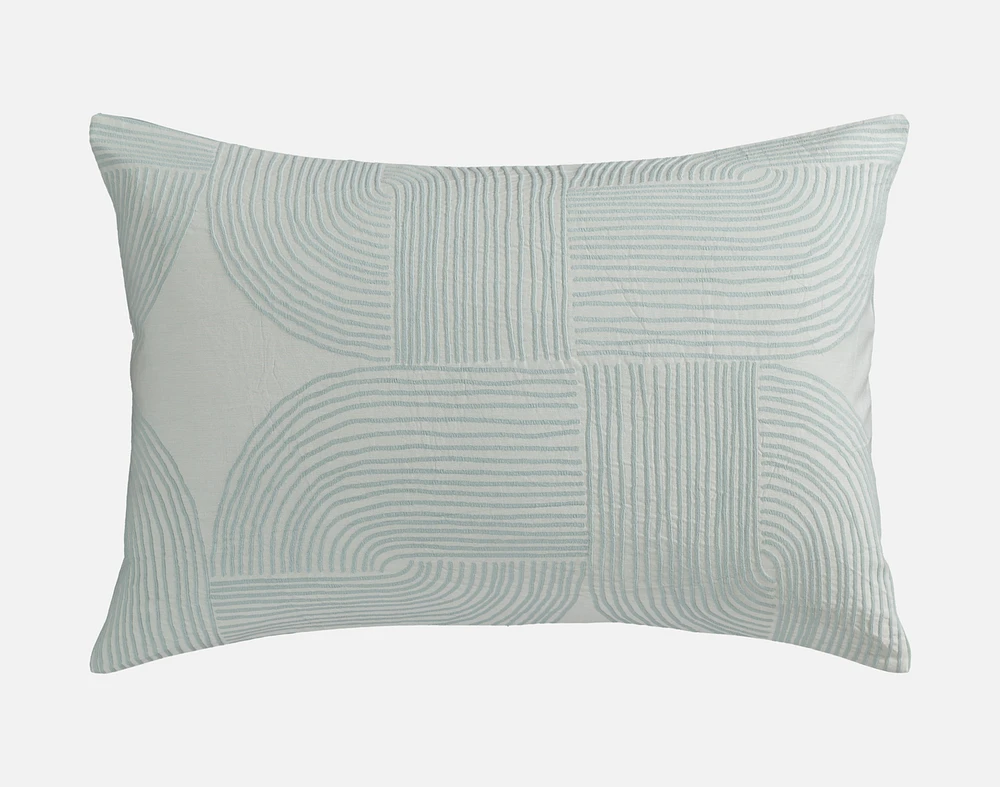 Tempo Pillow Sham, Geometric, Green,