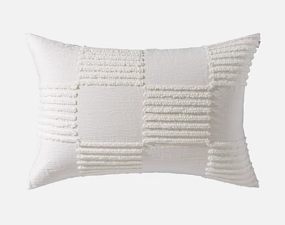 Caro Pillow Sham, Geometric, White,