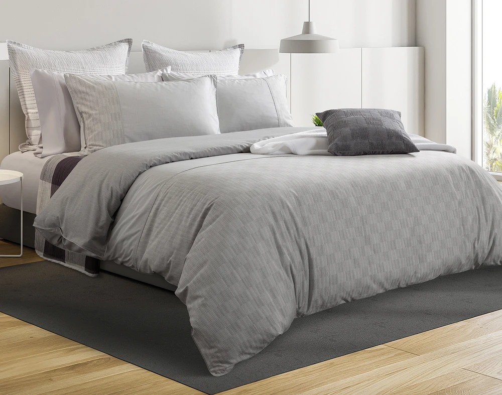 Marco Duvet Cover, Bamboo Cotton, Geometric, Grey,