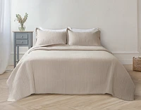 Mica Quilt Set, Geometric, Beige,