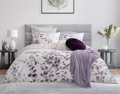 Casano Duvet Cover, Bamboo Cotton, Botanical, White,