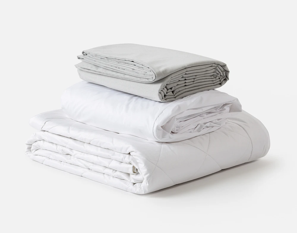 3-Piece Fresh Start Bedding Bundle - Charcoal, Grey,