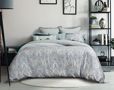 Danube Duvet Cover by QE Home  (Queen, Grey)