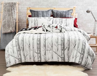 Birchgrove Duvet Cover by QE Home  (King, Grey)