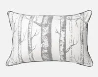 Birchgrove Pillow Sham, Botanical, Grey, King