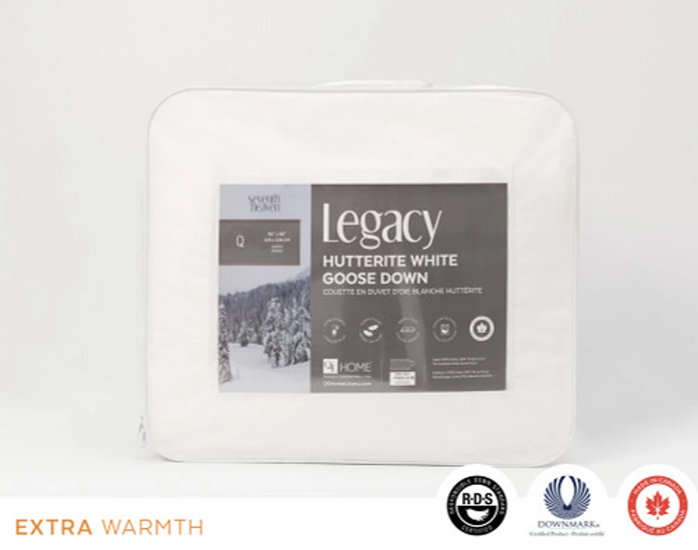 Legacy Canadian Hutterite White Goose Down Duvet, Made