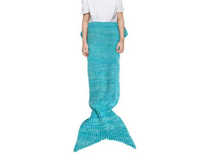 Knitted Tail Throw - Mermaid - FINAL SALE by QE Home  (Blue)