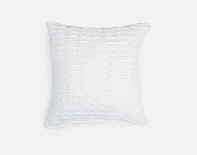 Kailua Square Cushion Cover by QE Home  (White)