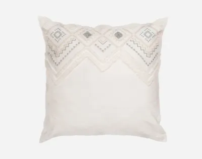 Charity Euro Sham, Geometric, White, 26" x 26"