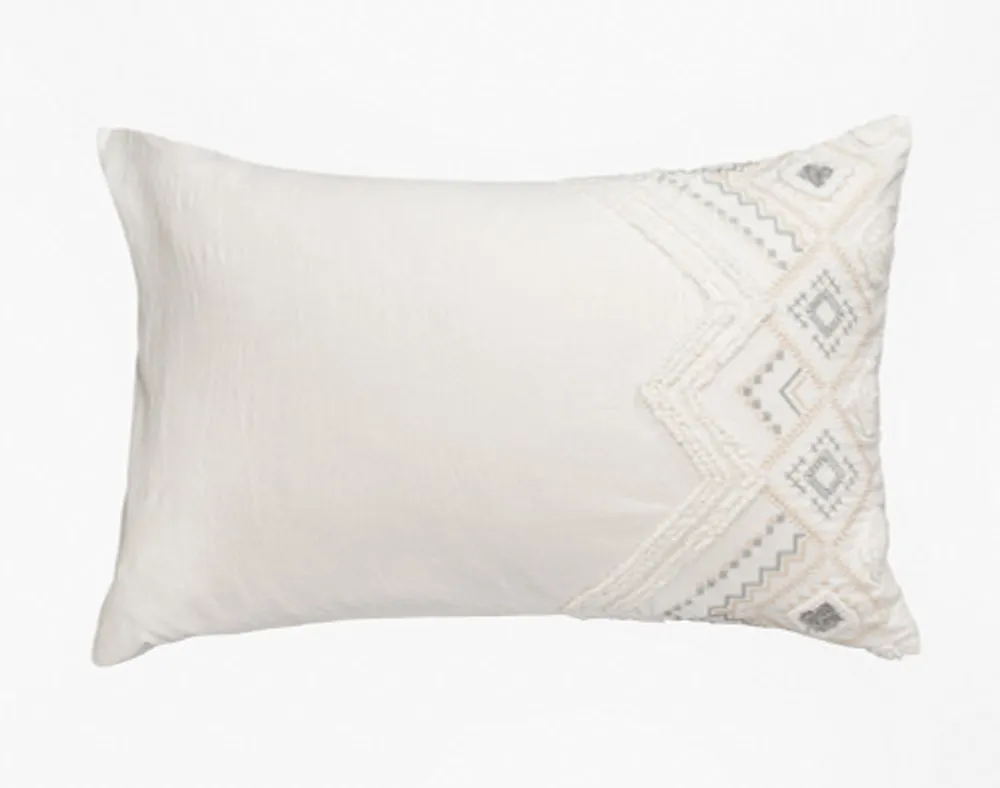 Charity Pillow Sham, Geometric, White,