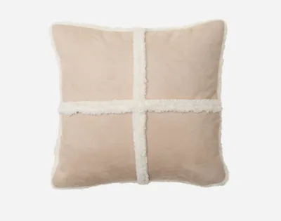 Windowpane Shearling Square Cushion - FINAL SALE