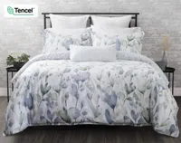 Della Duvet Cover, Botanical, Green,