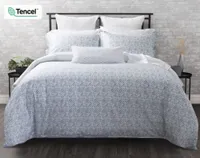 Della Duvet Cover, TENCEL Lyocell, Botanical, Green,