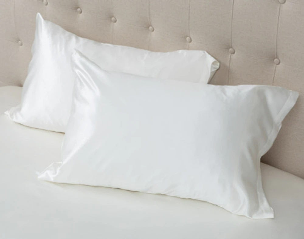 Verve Silk Blend Pillowcases, White, King