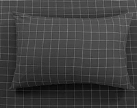 Alastair Flannel Duvet Cover, Cotton Set, Geometric, Black, Queen