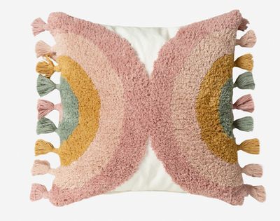 Square Cushion Cover - Tufted Rainbow