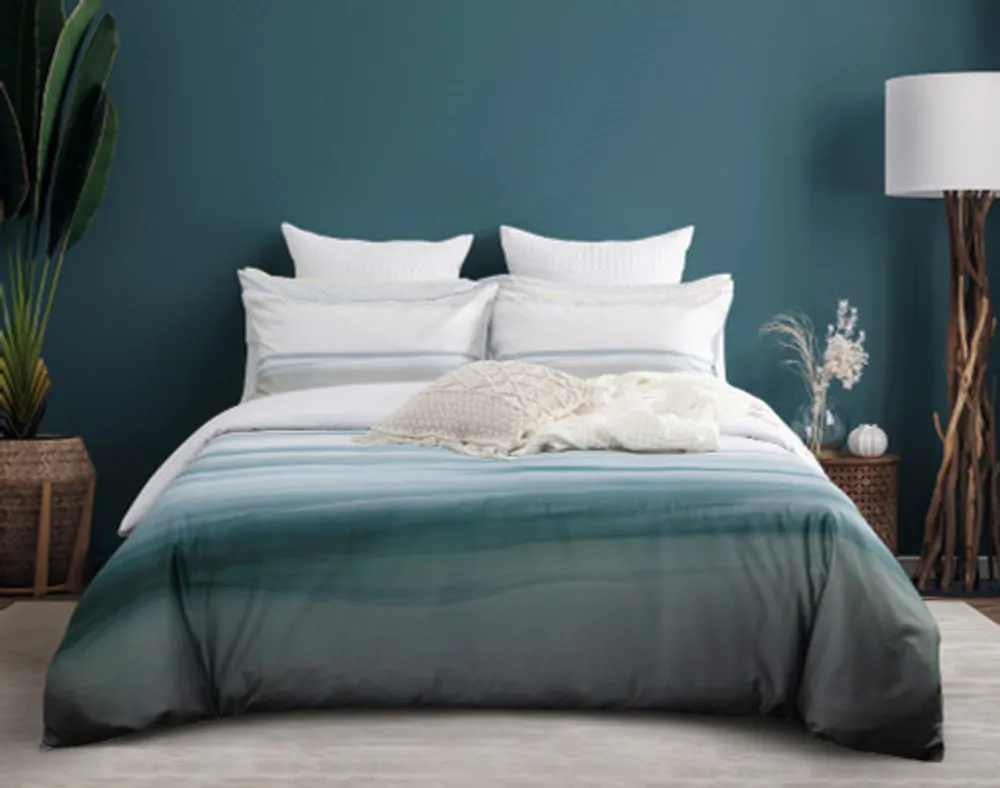 Tidal Duvet Cover, TENCEL Lyocell, Ombre, Blue,