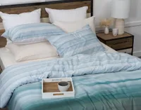 Tidal Duvet Cover, TENCEL Lyocell, Ombre, Blue,