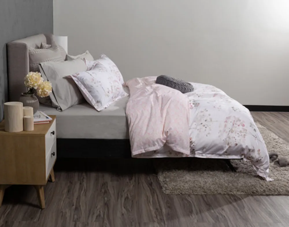 Angelica Duvet Cover, Cotton, TENCEL Lyocell, Floral, White,