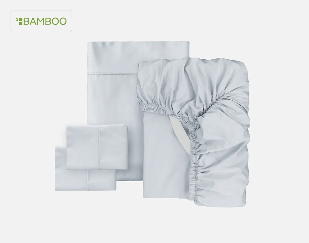 Bamboo Cotton Sheet Set - Pearl Blue