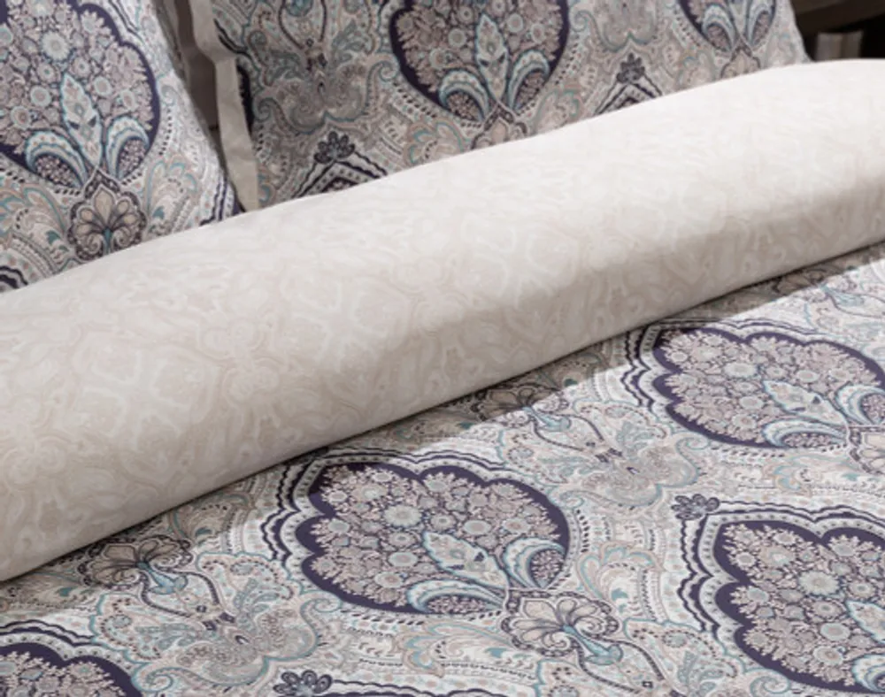 Dover Duvet Cover, Paisley, Blue, Super King