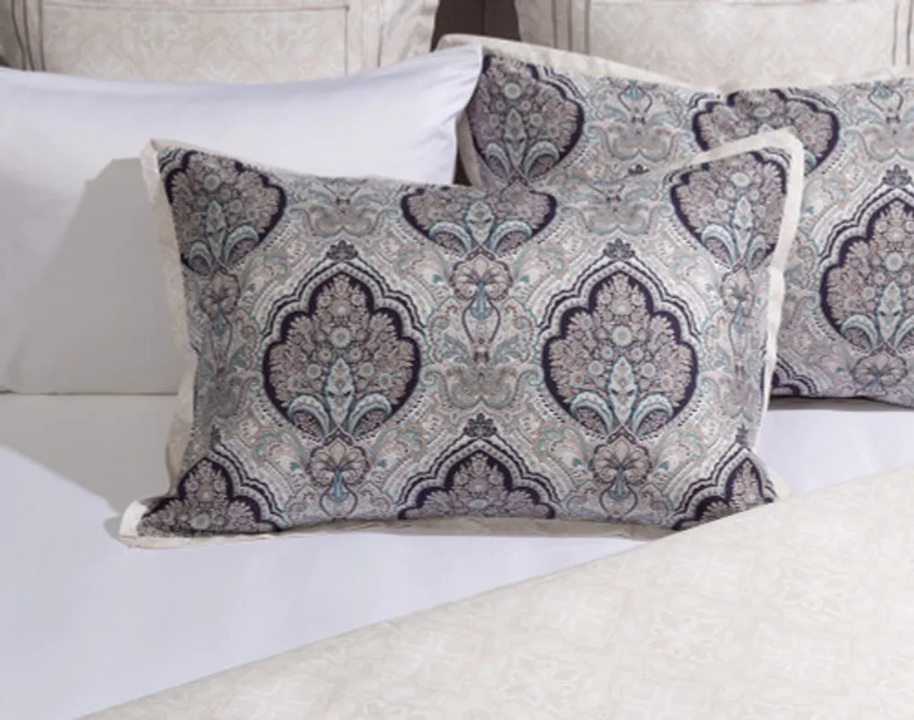 Dover Pillow Sham, Paisley, Blue, King