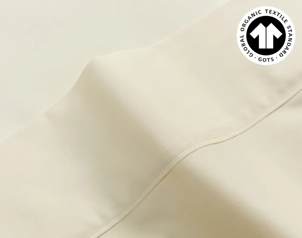 Undyed & Unbleached Organic Cotton Sateen Sheet Set