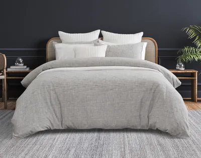 Landon Duvet Cover, Geometric, Grey,